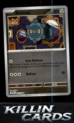 Reverse Holofoil Bronzor 071/094 Pokemon Common ME02: Phantasmal Flames Card NM