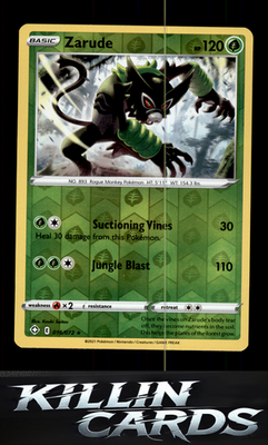Reverse Holofoil Zarude 016/072 Pokemon Rare Shining Fates Card NM