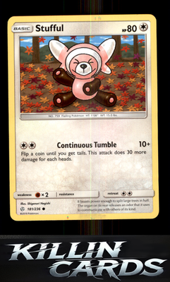 Stufful 181/236 Pokemon Common SM - Cosmic Eclipse Card NM