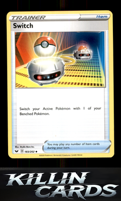 Switch 183/202 Pokemon Uncommon SWSH01: Sword & Shield Base Set Card NM