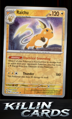 Reverse Holofoil Raichu - 019/091 019/091 Pokemon Rare SV: Paldean Fates Card NM