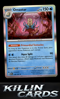 Omastar 139/165 Pokemon Rare SV: Scarlet & Violet 151 Card NM