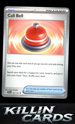 Call Bell 165/191 Pokemon Uncommon SV08: Surging Sparks Card NM