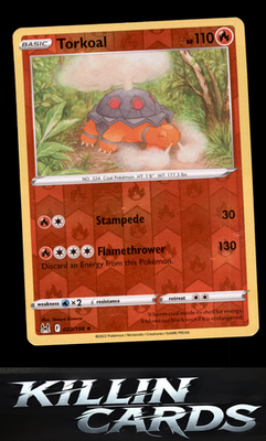 Reverse Holofoil Torkoal 023/196 Pokemon Uncommon SWSH11: Lost Origin Card NM