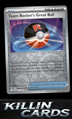 Reverse Holofoil Team Rocket's Great Ball 175/182 Pokemon Uncommon SV10: Destine