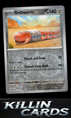 Reverse Holofoil Orthworm 138/182 Pokemon Uncommon SV04: Paradox Rift Card NM