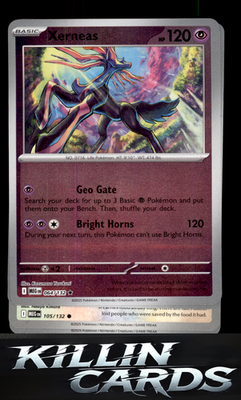 Reverse Holofoil Xerneas 064/132 Pokemon Rare ME01: Mega Evolution Card NM