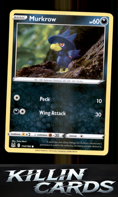 Murkrow 114/196 Pokemon Common SWSH11: Lost Origin Card NM
