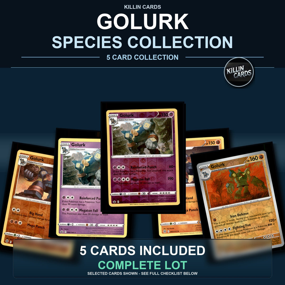 Pokemon TCG Golurk Species Collection 5 Different Cards