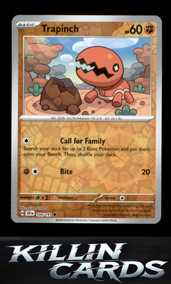 Reverse Holofoil Trapinch 104/191 Pokemon Common SV08: Surging Sparks Card NM