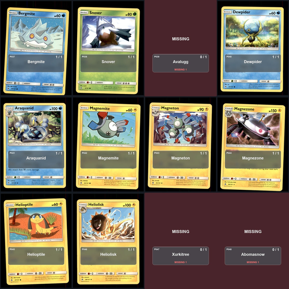 Pokemon TCG SM - Forbidden Light C/UC/R Standard Set 81 Cards