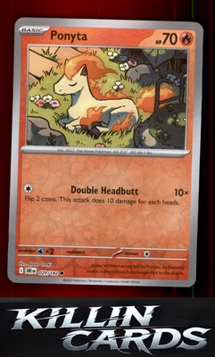Reverse Holofoil Ponyta 029/182 Pokemon Common SV10: Destined Rivals Card NM