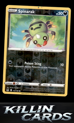 Reverse Holofoil Spinarak 112/196 Pokemon Common SWSH11: Lost Origin Card NM