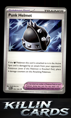 Punk Helmet 092/094 Pokemon Uncommon ME02: Phantasmal Flames Card NM