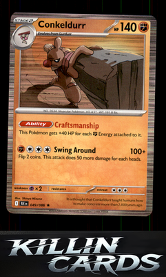 Conkeldurr 049/086 Pokemon Rare SV: Black Bolt Card NM