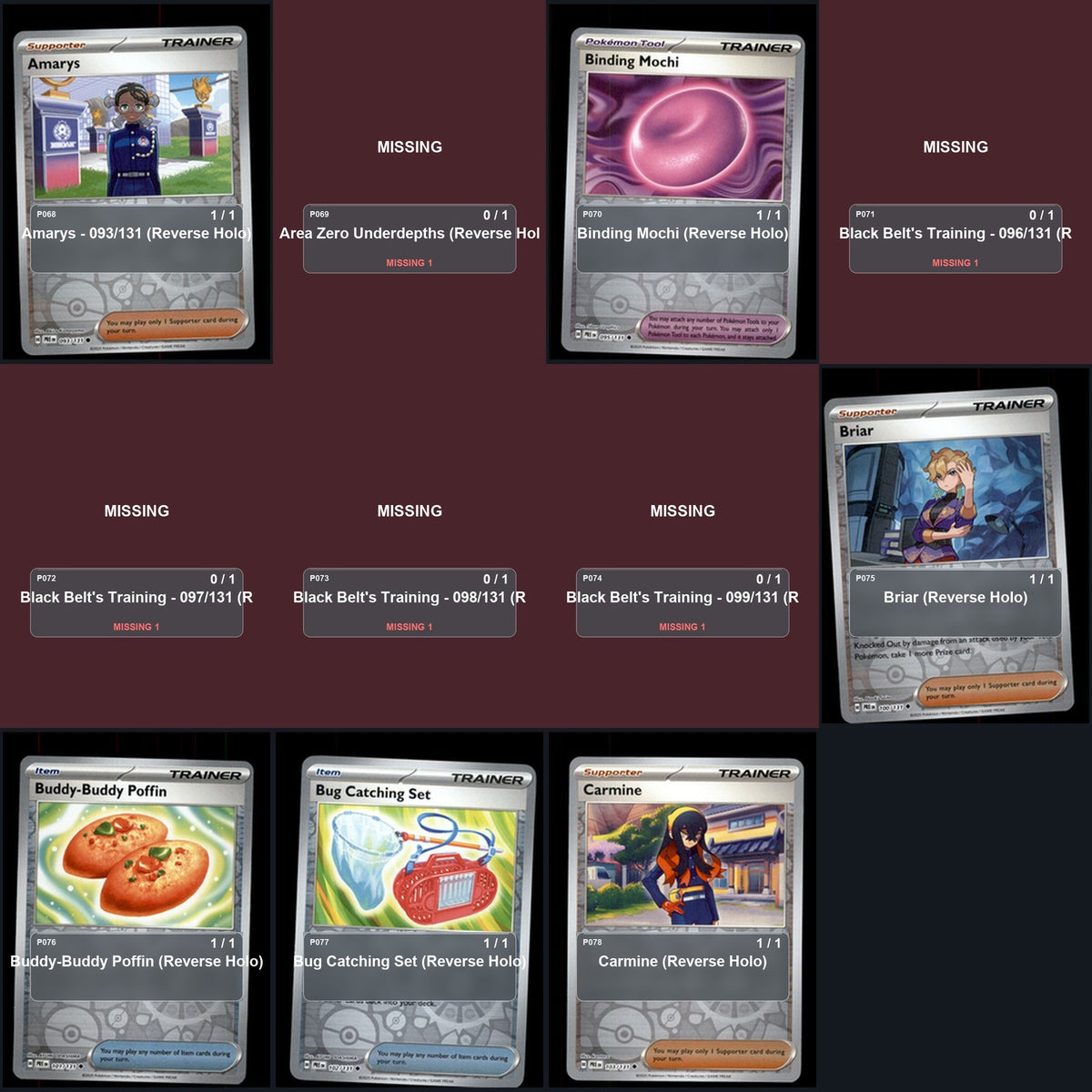 Pokemon TCG SV: Prismatic Evolutions Reverse Holo Master Set 83 Reverse Holo