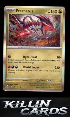 Eternatus 141/191 Pokemon Rare SV08: Surging Sparks Card NM