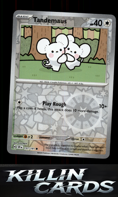 Reverse Holofoil Tandemaus 157/191 Pokemon Common SV08: Surging Sparks Card NM
