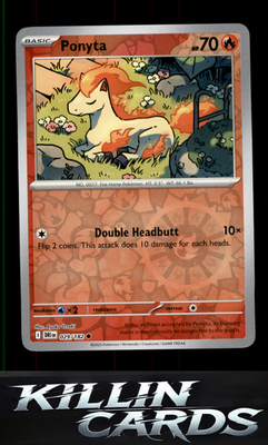 Reverse Holofoil Ponyta 029/182 Pokemon Common SV10: Destined Rivals Card NM
