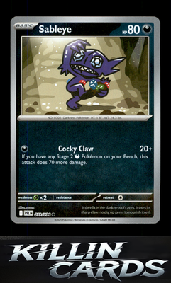 Reverse Holofoil Sableye 059/094 Pokemon Common ME02: Phantasmal Flames Card NM