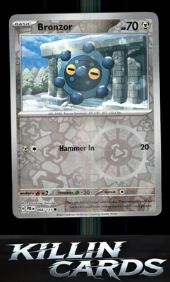 Reverse Holofoil Bronzor 066/131 Pokemon Common SV: Prismatic Evolutions Card NM