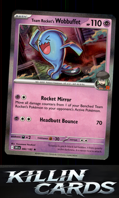 Team Rocket's Wobbuffet 082/182 Pokemon Rare SV10: Destined Rivals Card NM