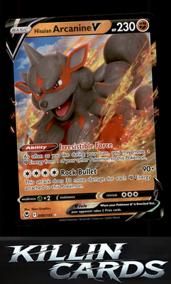 Hisuian Arcanine V 090/195 Pokemon Ultra Rare SWSH12: Silver Tempest Card NM