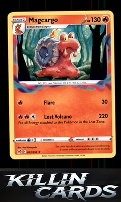 Magcargo 022/196 Pokemon Rare SWSH11: Lost Origin Card NM