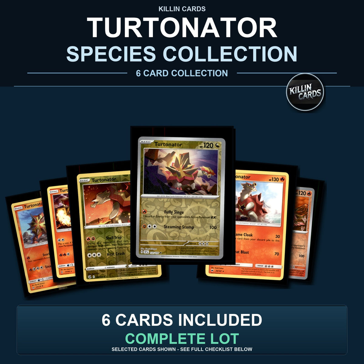 Pokemon TCG Turtonator Species Collection 6 Different Cards