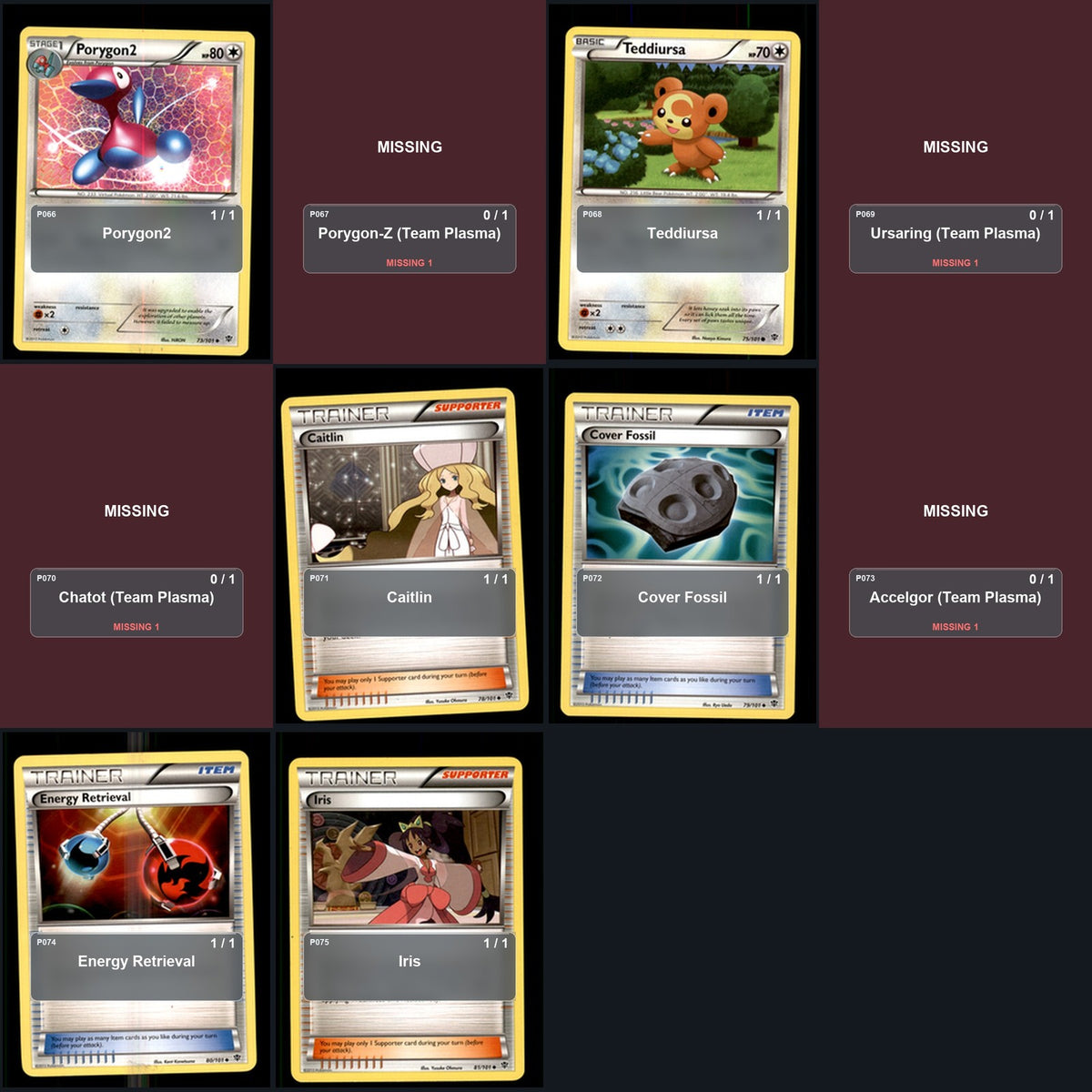 Pokemon TCG Plasma Blast C/UC/R Standard Set 46 Cards