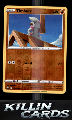 Reverse Holofoil Timburr 073/163 Pokemon Common SWSH05: Battle Styles Card NM