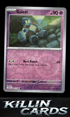 Reverse Holofoil Golett 042/086 Pokemon Common SV: Black Bolt Card NM