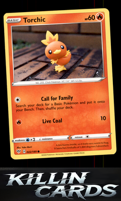 Torchic 022/189 Pokemon Common SWSH03: Darkness Ablaze Card NM