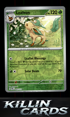 Reverse Holofoil Leafeon 005/131 Pokemon Rare SV: Prismatic Evolutions Card NM