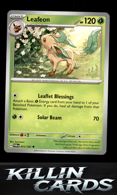 Leafeon 011/167 Pokemon Uncommon SV06: Twilight Masquerade Card NM