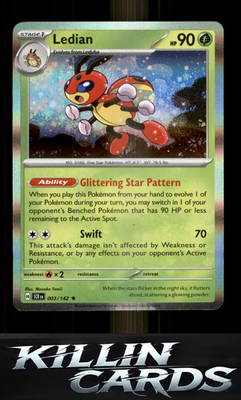 Ledian - 003/142 003/142 Pokemon Rare SV07: Stellar Crown Card NM