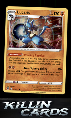 Lucario 079/172 Pokemon Holo Rare SWSH09: Brilliant Stars Card NM