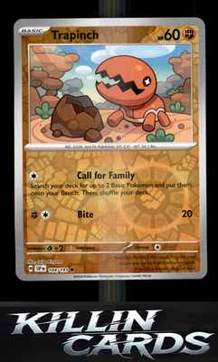 Reverse Holofoil Trapinch 104/191 Pokemon Common SV08: Surging Sparks Card NM