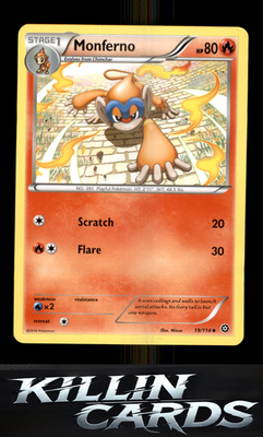 Monferno 19/114 Pokemon Uncommon XY - Steam Siege Card NM