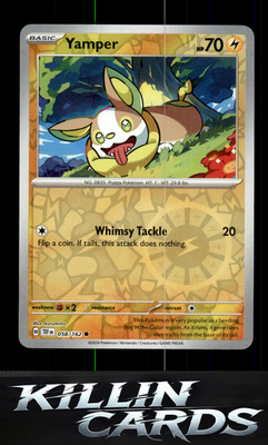 Reverse Holofoil Yamper 058/162 Pokemon Common SV05: Temporal Forces Card NM