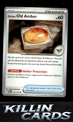Antique Old Amber 154/165 Pokemon Common SV: Scarlet & Violet 151 Card NM