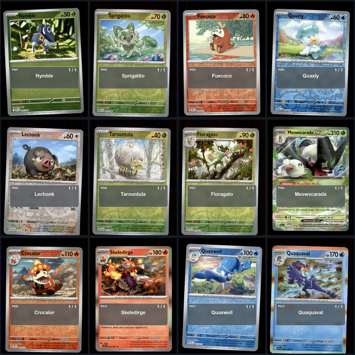 Pokemon TCG Generation 9 Paldea Pokemon Pokedex Set 119 Cards Collection