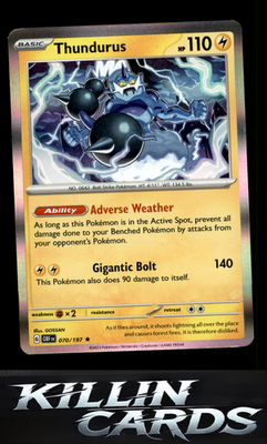 Thundurus 070/197 Pokemon Rare SV03: Obsidian Flames Card NM
