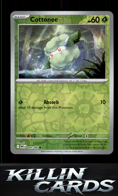 Reverse Holofoil Cottonee 004/086 Pokemon Common SV: White Flare Card NM