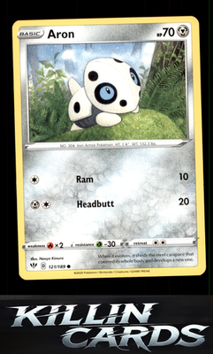 Aron 121/189 Pokemon Common SWSH03: Darkness Ablaze Card NM