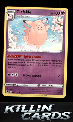 Clefable 063/196 Pokemon Rare SWSH11: Lost Origin Card NM