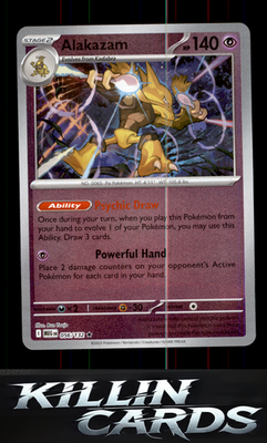 Reverse Holofoil Alakazam 056/132 Pokemon Rare ME01: Mega Evolution Card NM