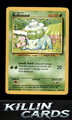Bulbasaur 044/102 Pokemon Common Base Set Card LP