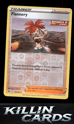 Reverse Holofoil Flannery 139/198 Pokemon Uncommon SWSH06: Chilling Reign Card N