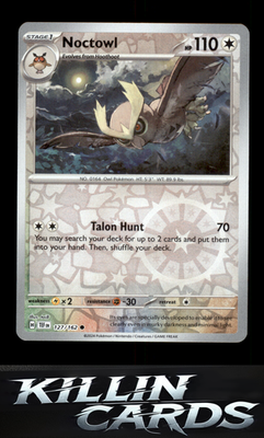 Reverse Holofoil Noctowl 127/162 Pokemon Common SV05: Temporal Forces Card NM